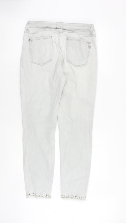 monari Womens Grey Cotton Mom Jeans Size 30 in Regular Zip
