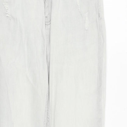 monari Womens Grey Cotton Mom Jeans Size 30 in Regular Zip