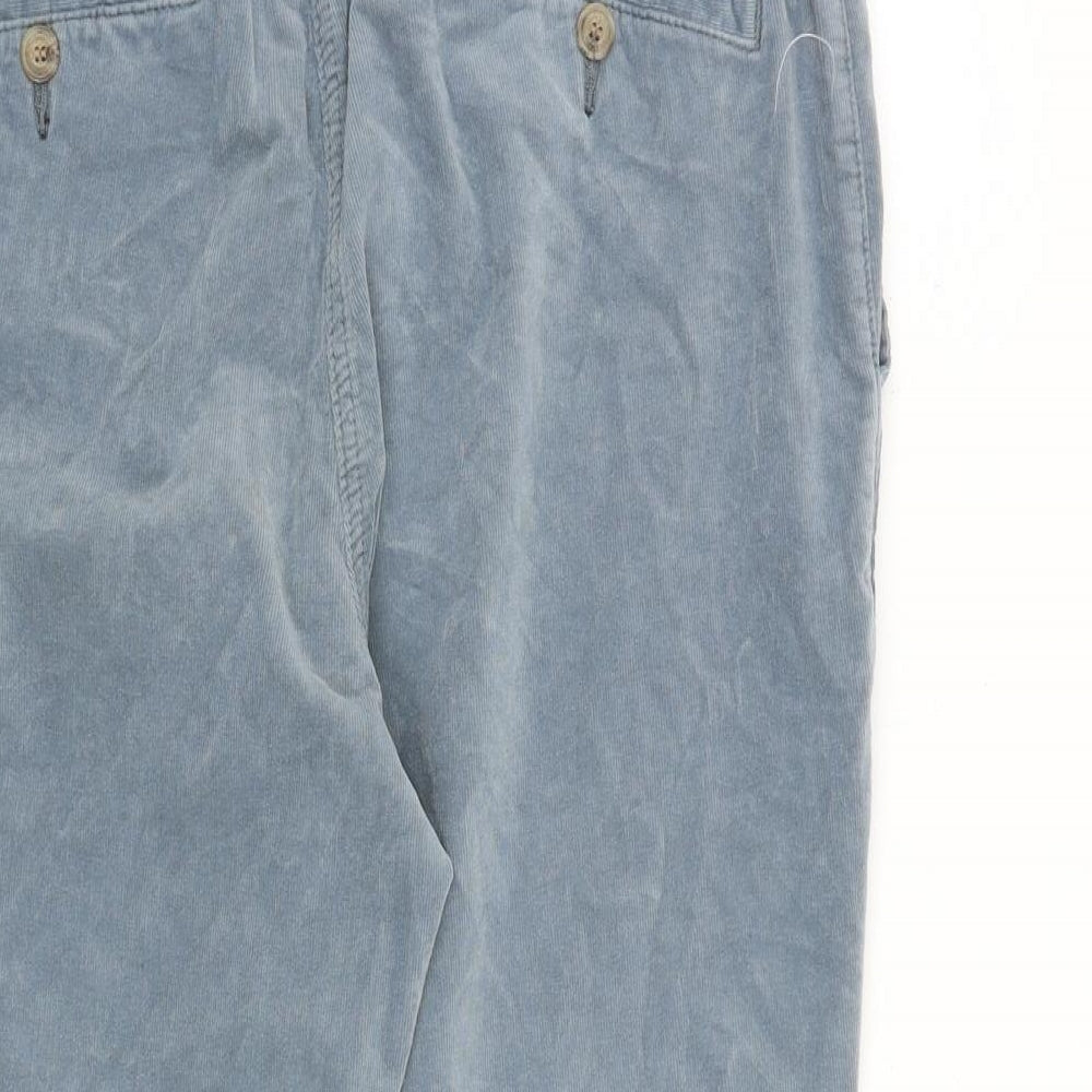 EDC Womens Blue Cotton Trousers Size 32 in Regular Zip