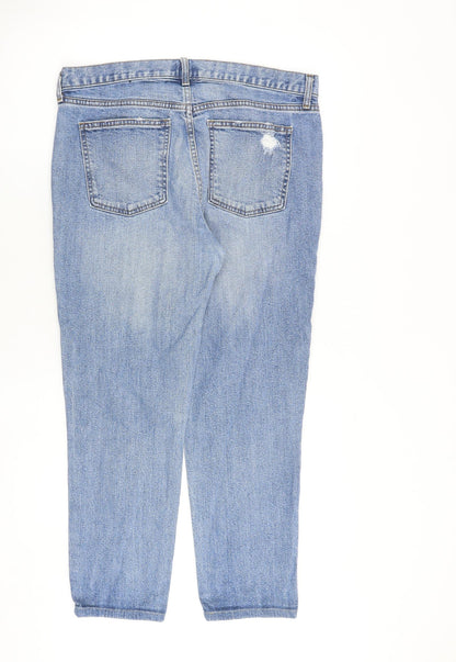Gap Womens Blue Cotton Mom Jeans Size 34 in Regular Zip