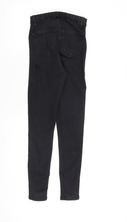 Topshop Womens Black Cotton Skinny Jeans Size 26 in L32 in Regular Zip