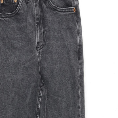 Topshop Womens Grey Cotton Straight Jeans Size 25 in L30 in Regular Zip