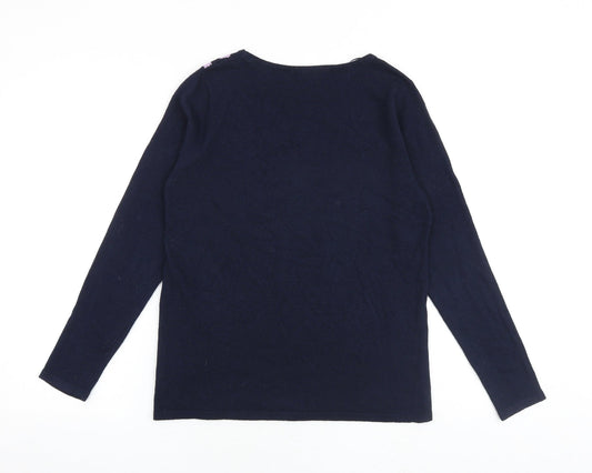 Womens UK Size 10 M&Co Blue Pullover Jumper