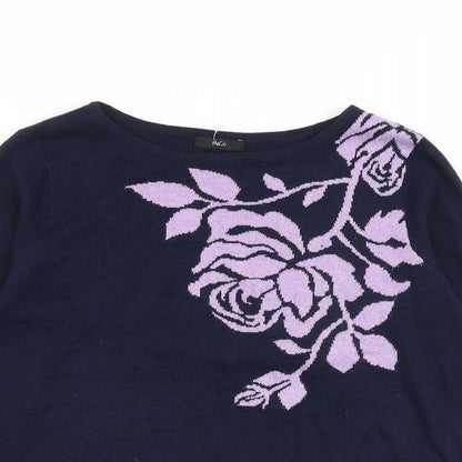 Womens UK Size 10 M&Co Blue Pullover Jumper