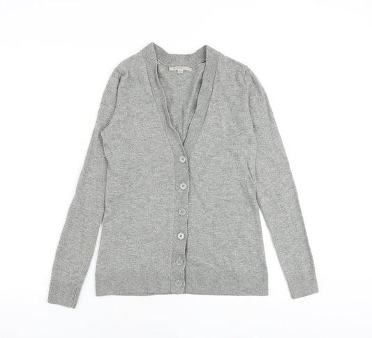 Gap Womens Grey V-Neck Nylon Cardigan Jumper Size XS