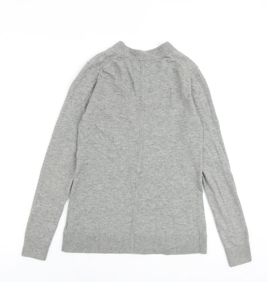 Gap Womens Grey V-Neck Nylon Cardigan Jumper Size XS