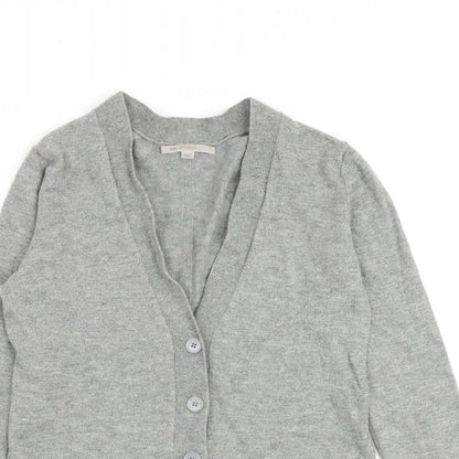 Gap Womens Grey V-Neck Nylon Cardigan Jumper Size XS