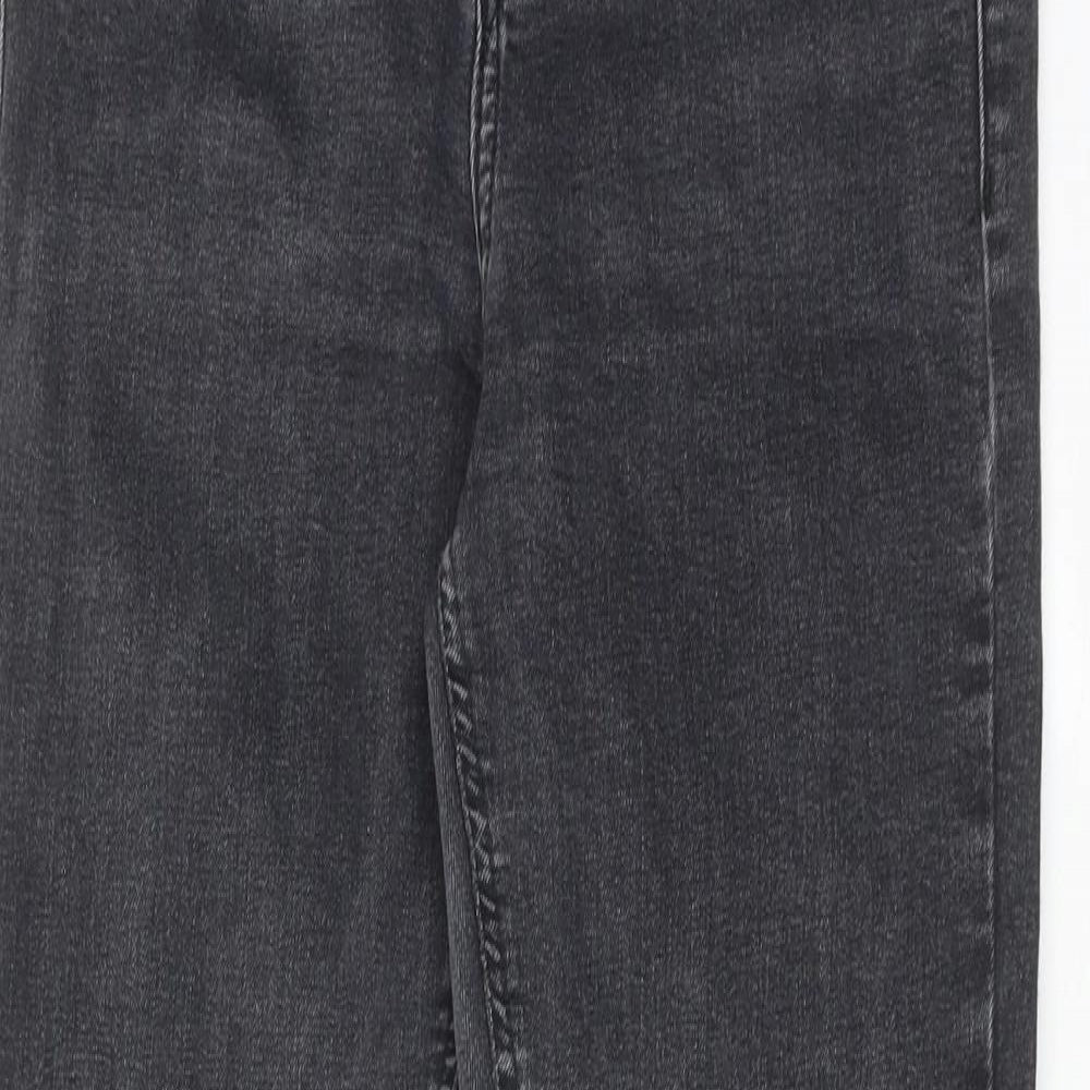 Topshop Womens Grey Cotton Skinny Jeans Size 28 in L32 in Regular Zip