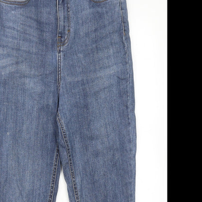 Don't think twice Womens Blue Cotton Tapered Jeans Size 10 Regular Zip