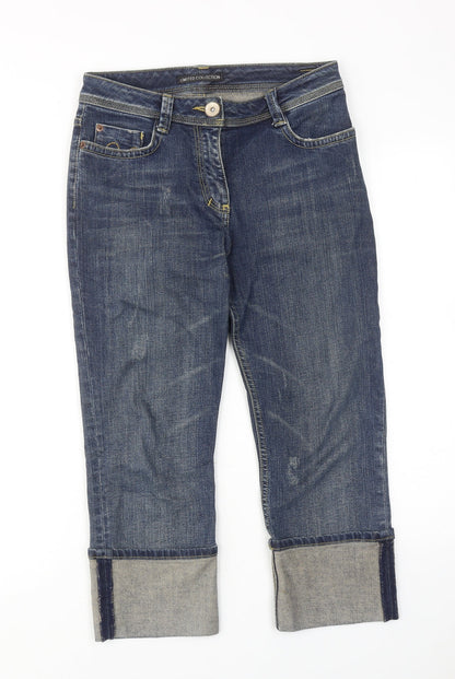 Limited Collection Womens Blue Cotton Straight Jeans Size 8 Regular Zip