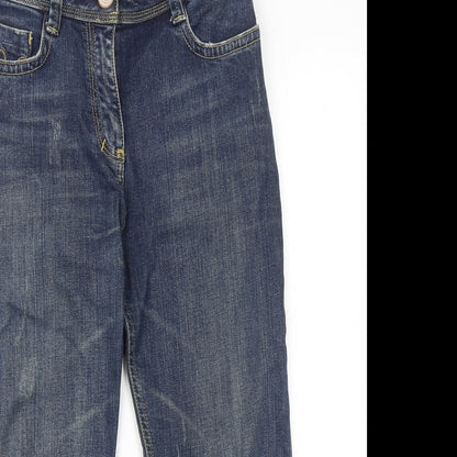 Limited Collection Womens Blue Cotton Straight Jeans Size 8 Regular Zip