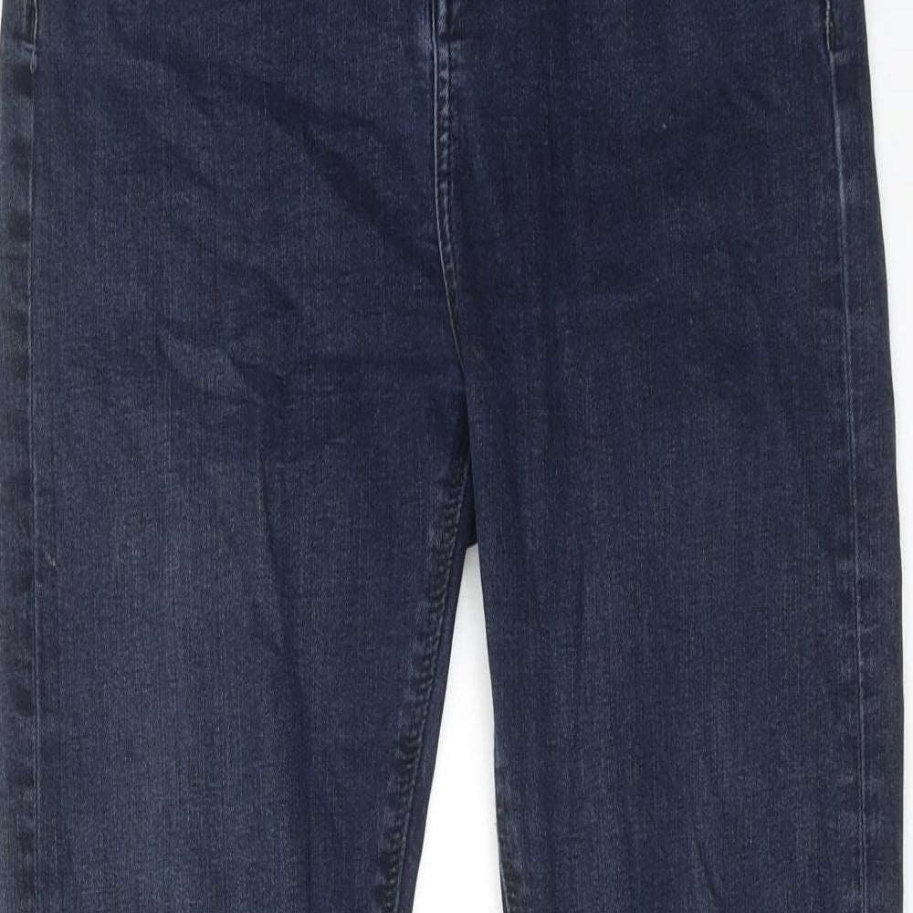 Topshop Womens Blue Cotton Skinny Jeans Size 28 in L32 in Regular Zip