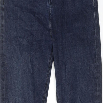 Topshop Womens Blue Cotton Skinny Jeans Size 28 in L32 in Regular Zip
