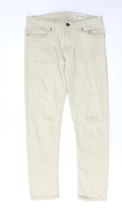 Denim & Co. Mens Beige Cotton Skinny Jeans Size 30 in L30 in Regular Zip