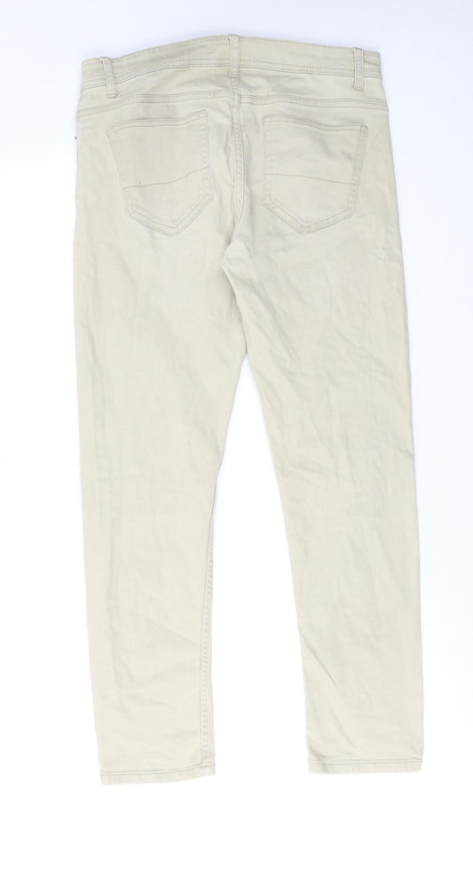 Denim & Co. Mens Beige Cotton Skinny Jeans Size 30 in L30 in Regular Zip