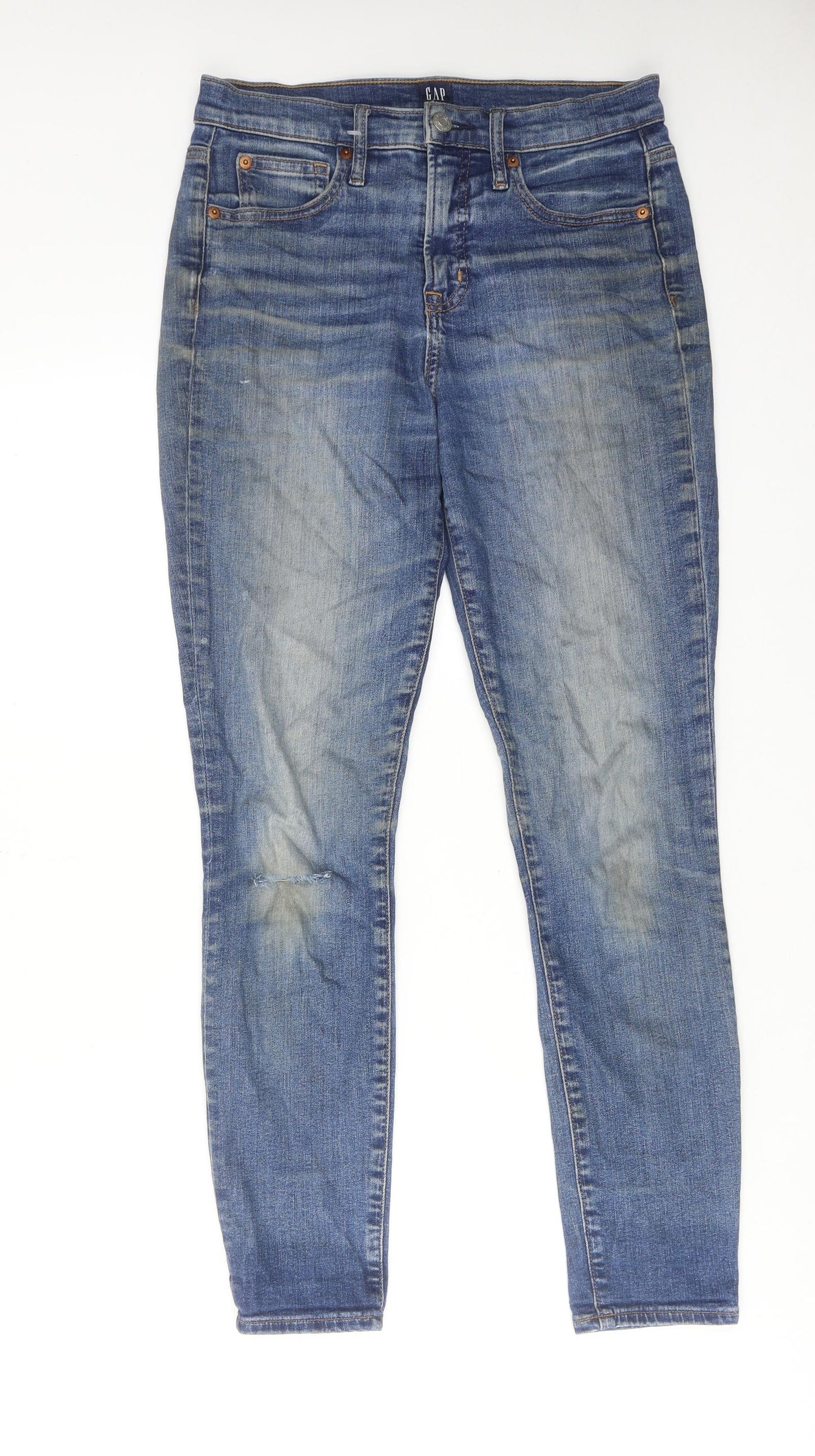 Gap Womens Blue Cotton Skinny Jeans Size 27 in Regular Zip