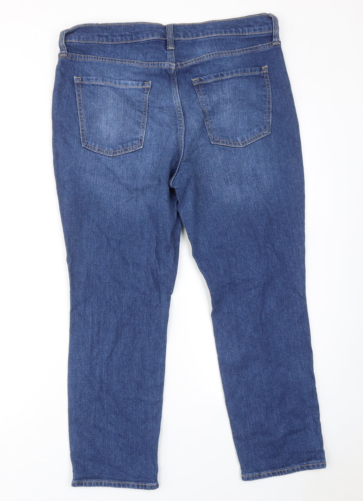 Old Navy Womens Blue Cotton Straight Jeans Size 34 in L25 in Regular Zip