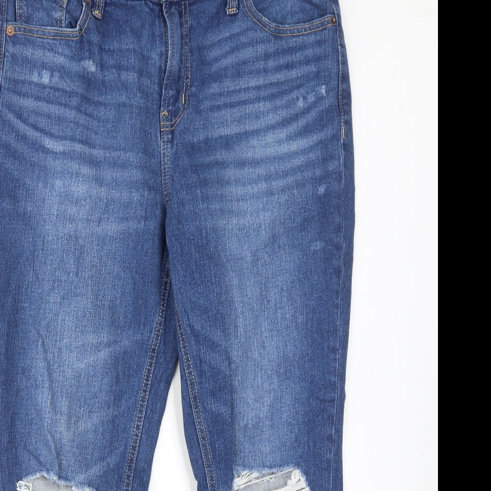 Old Navy Womens Blue Cotton Straight Jeans Size 34 in L25 in Regular Zip