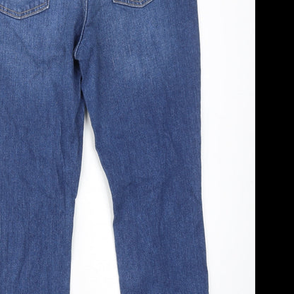 Old Navy Womens Blue Cotton Straight Jeans Size 34 in L25 in Regular Zip