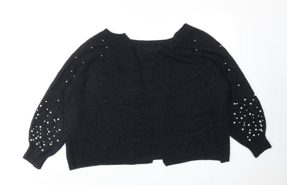 Marks and Spencer Womens Blue V-Neck Acrylic Cardigan Jumper Size XL