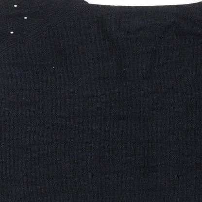 Marks and Spencer Womens Blue V-Neck Acrylic Cardigan Jumper Size XL