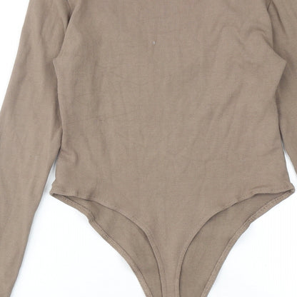 Luxe to kill Womens Brown Viscose Bodysuit One-Piece Size L Snap