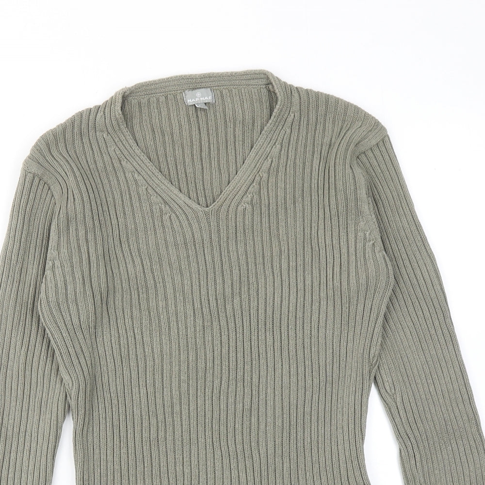 Womens UK Size L NAF NAF Green Pullover Jumper