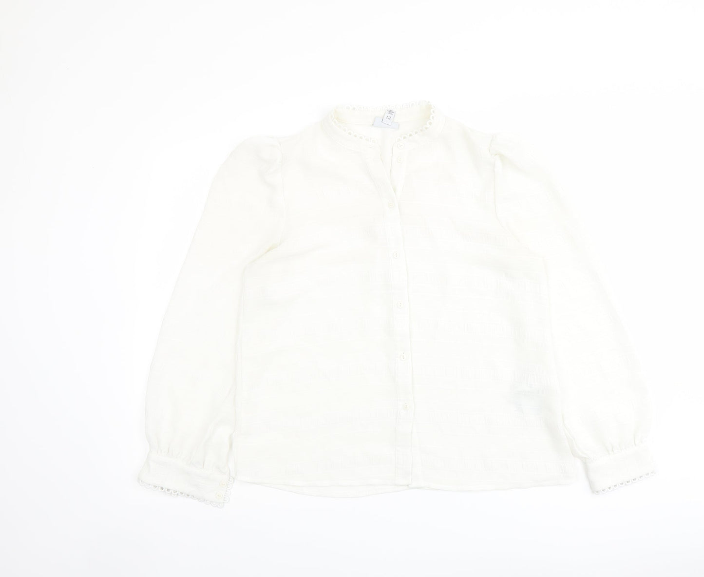 Womens UK Size M VERO MODA Ivory Basic Button-Up