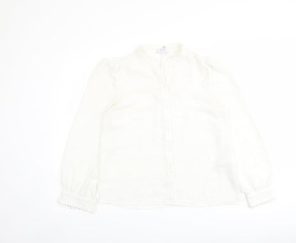 Womens UK Size M VERO MODA Ivory Basic Button-Up