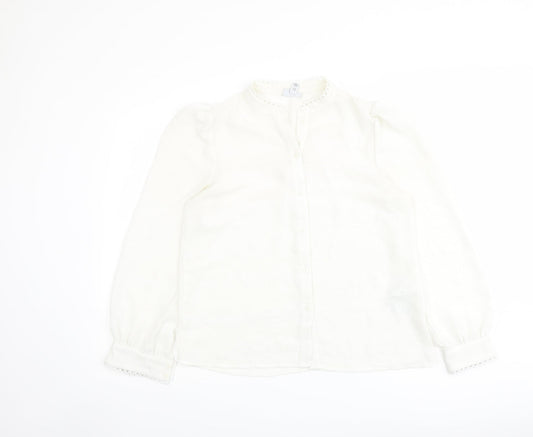 Womens UK Size M VERO MODA Ivory Basic Button-Up