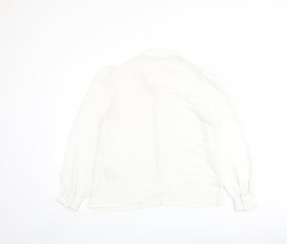 Womens UK Size M VERO MODA Ivory Basic Button-Up