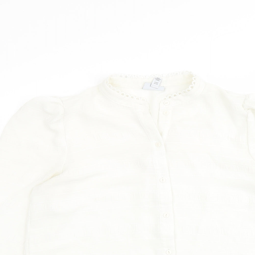 Womens UK Size M VERO MODA Ivory Basic Button-Up