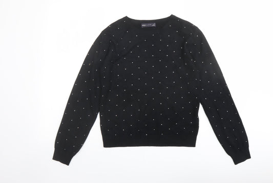 Womens UK Size XS Marks and Spencer Black Pullover Jumper
