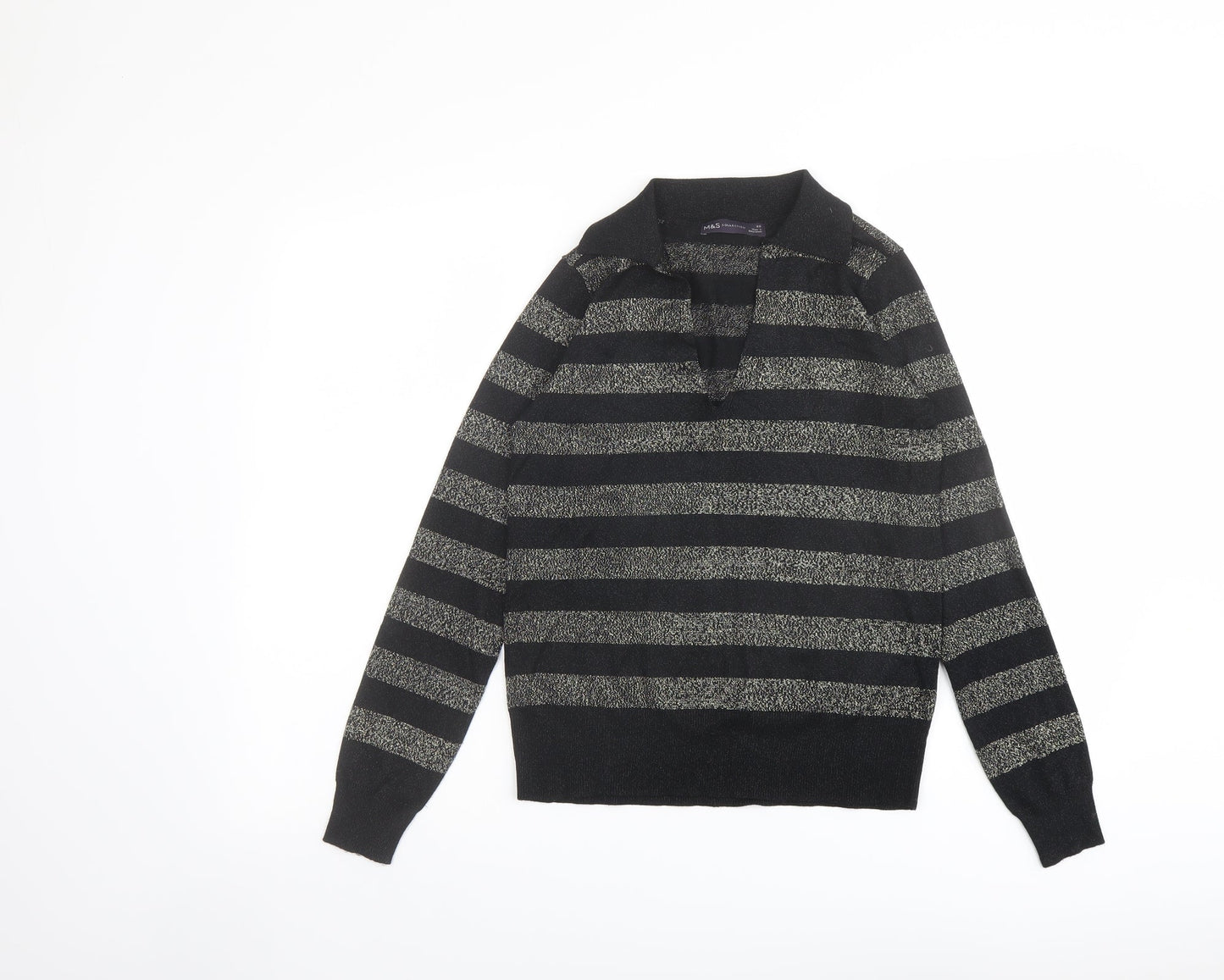 Womens UK Size XS Marks and Spencer Black Pullover Jumper