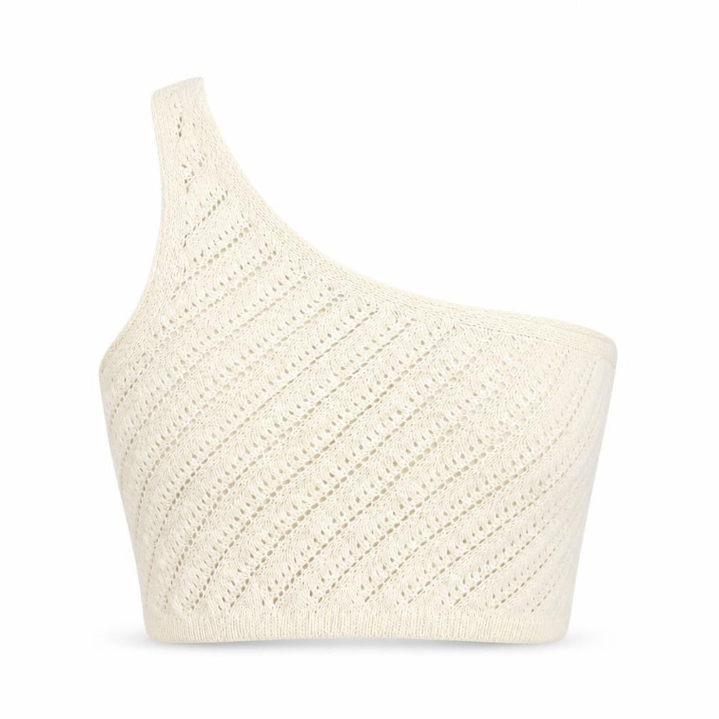 Womens UK Size M Stradivarius Gold Cropped Tank