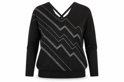 Womens UK Size 12 Star Black Pullover Jumper
