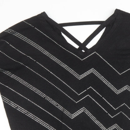 Womens UK Size 12 Star Black Pullover Jumper