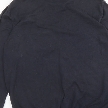 ASOS Mens Blue Round Neck Cotton Pullover Jumper Size M Long Sleeve