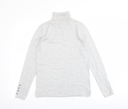 M&Co Womens Grey Roll Neck Viscose Pullover Jumper Size 10