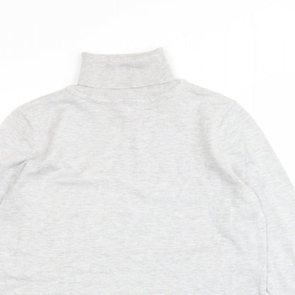 M&Co Womens Grey Roll Neck Viscose Pullover Jumper Size 10