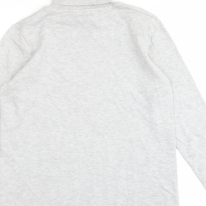 M&Co Womens Grey Roll Neck Viscose Pullover Jumper Size 10