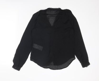 Womens UK Size S VERO MODA Black Basic Blouse