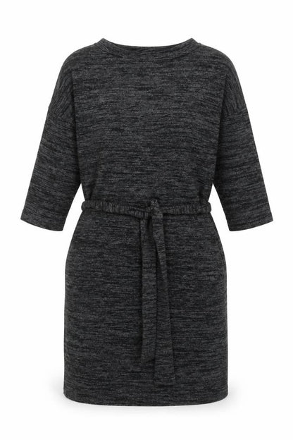 Classics Womens Grey Viscose Jumper Dress Size 6 Round Neck Pullover