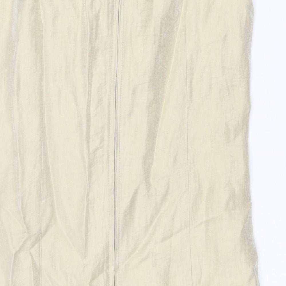 NEXT Womens Beige Linen Shift Size 12 Round Neck Zip