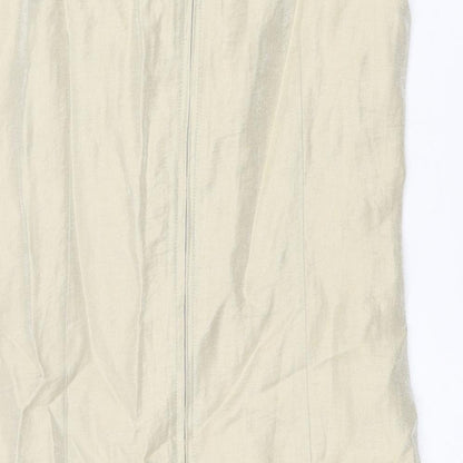 NEXT Womens Beige Linen Shift Size 12 Round Neck Zip