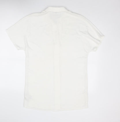 VERO MODA Womens White Polyester Shirt Dress Size M Collared Button