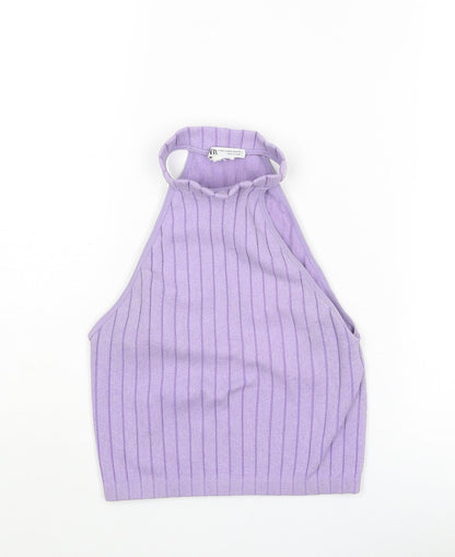 Womens UK Size XS Zara Purple Basic Tank