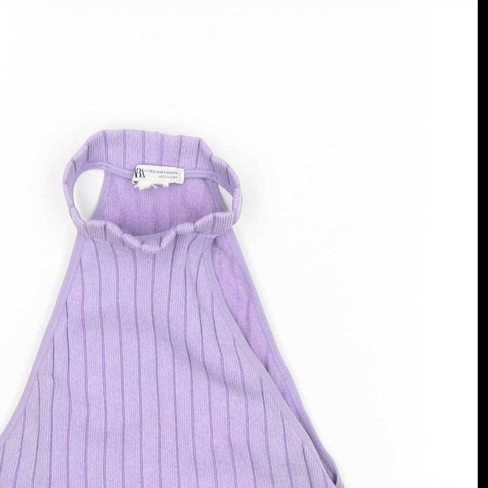 Womens UK Size XS Zara Purple Basic Tank
