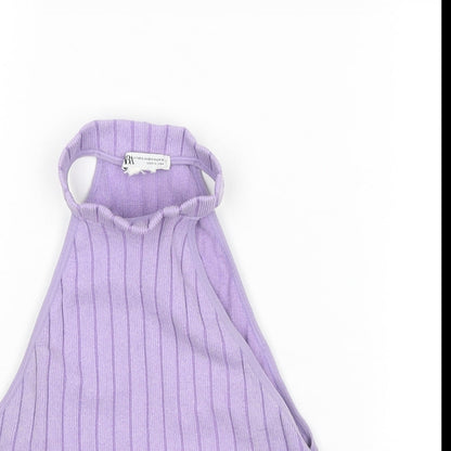 Womens UK Size XS Zara Purple Basic Tank