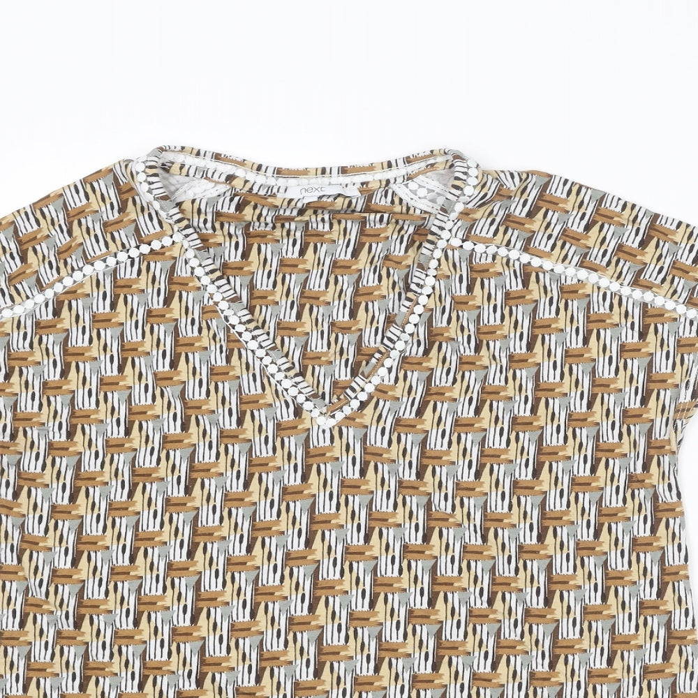 Womens UK Size 12 NEXT Multicoloured Basic Blouse